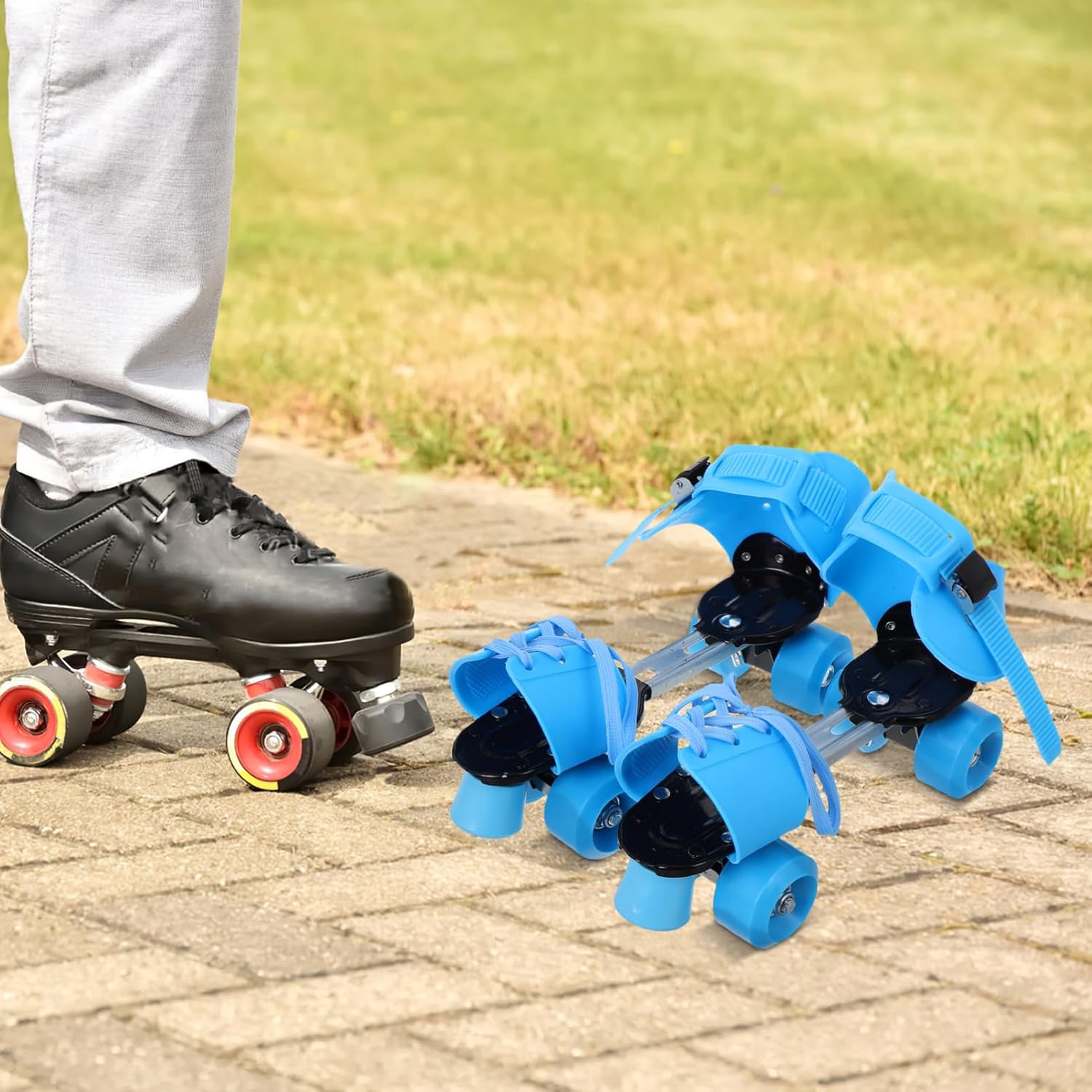 Boys and Girls Double Row Roller Skates Adjustable Inline Skates for Boy Girl Comfortable Outdoor Skating Shoes Beginner Training