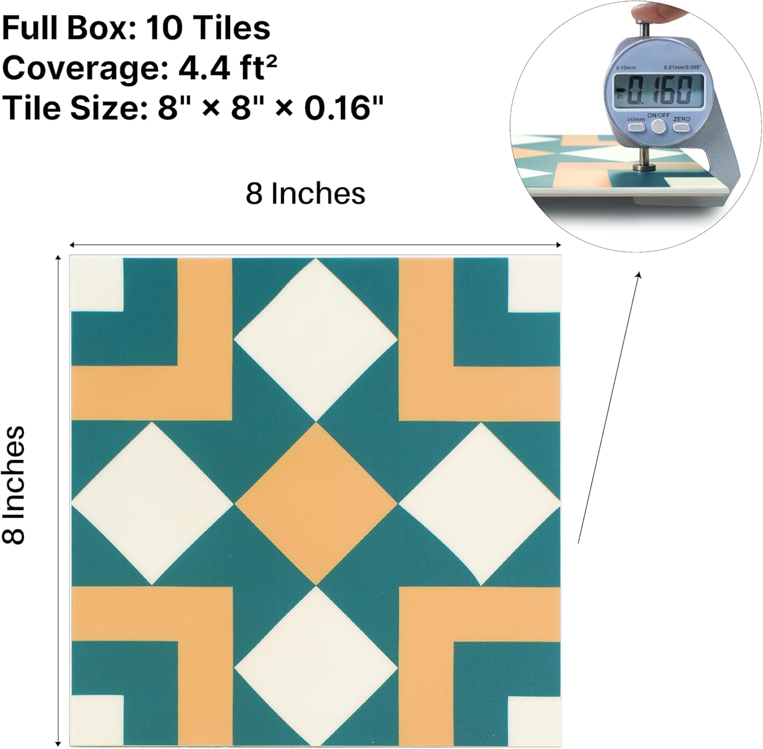 Colamo Pack of 10 Sheets Matte Mixed Peel and Stick Backsplash Tile, 8” x 8 ”PVC Wall Panels Self-Adhesive Tile Backsplash, Waterproof Tile Series for Kitchen Backsplash Peel and Stick,Bathroom Decor