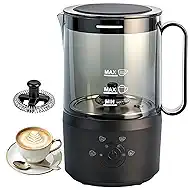 Milk Frother, 4-in-1 Electric Milk Frother and Steamer, Dual-Use for Hot and Cold Milk Froth, Suitable for Lattes, Cappuccinos, Hot Chocolate, Milkshakes, and Protein Shakes