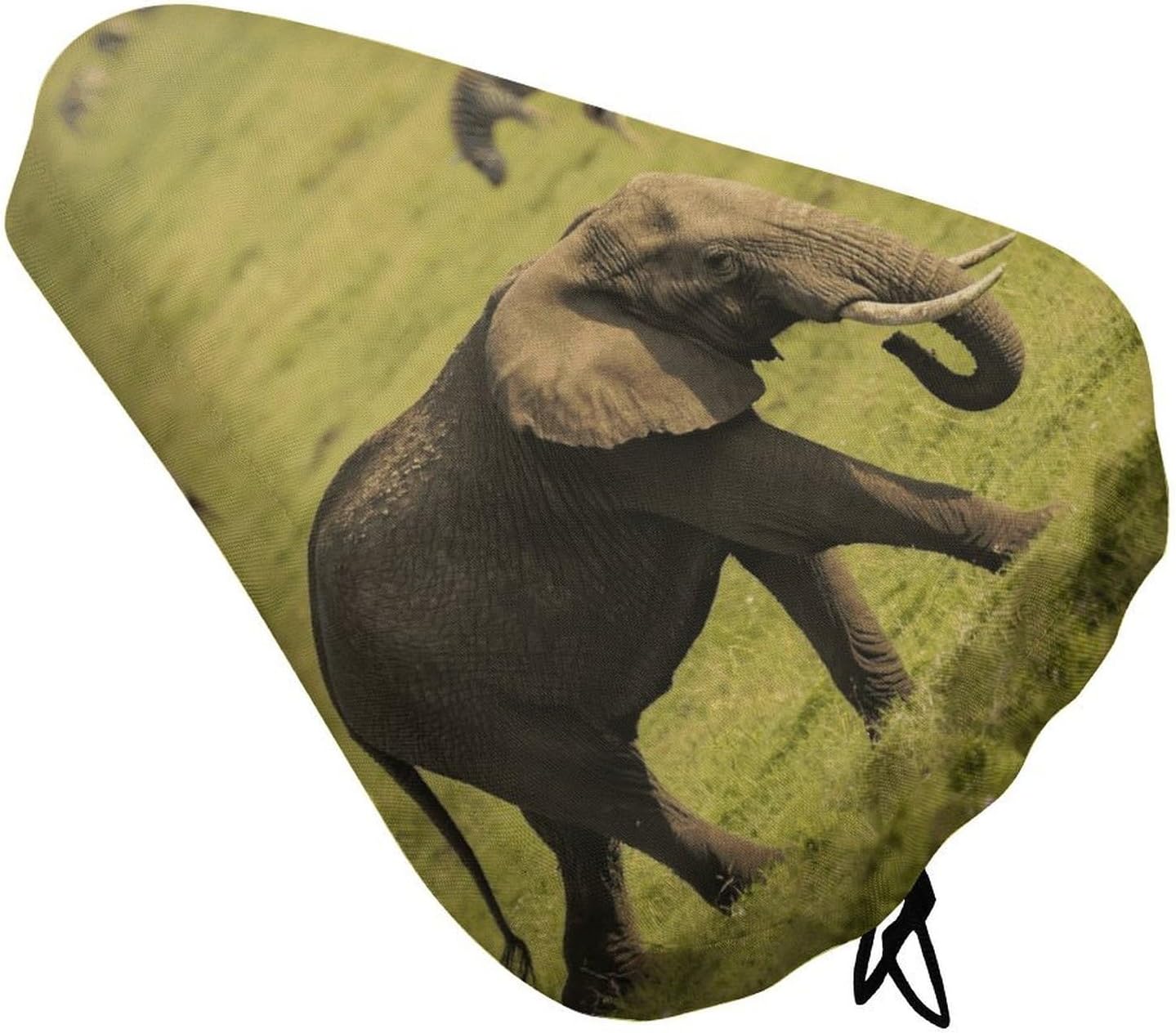 Elephant Padded Bike Seat Cover with Drawstring and Spring Buckle, Waterproof Bicycle Seat Cushion Extra Wide, Soft Comfort Bicycle Saddle for Mountain Exercise Road Bikes
