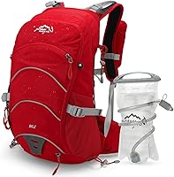 Vista 8 de IX INOXTO Mochila de hidratación de 20 L, impermeable, con marco interno para senderismo, con bolsa de agua de hidratación de 2 litros y cubierta