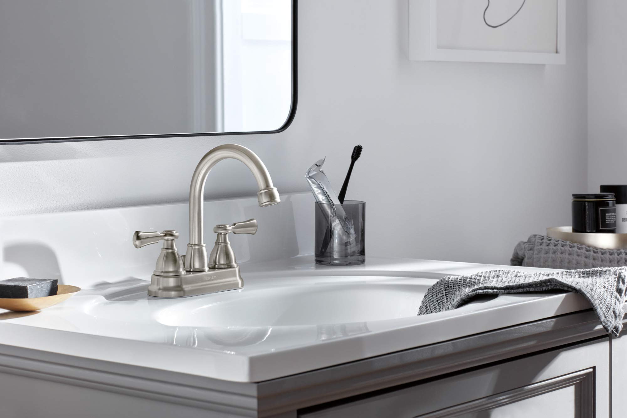 Peerless P2665LF-BN Elmhurst - Rubinetto centrale per vasca da bagno, in nichel spazzolato