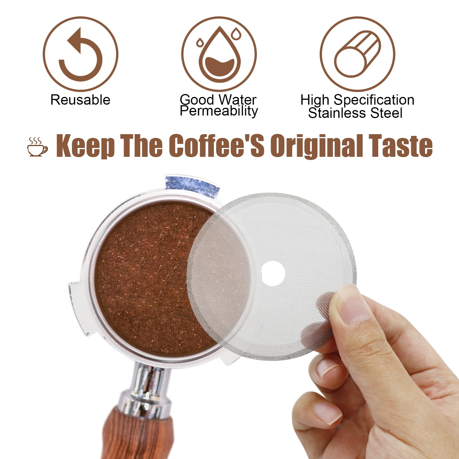 8 Pack 2.75in Replacement Stainless Steel Reusable Cafetiere Coffee Press Filter Mesh Screen for Cafetiere 1 Cup/12 Oz/ 350 Ml - Image 4