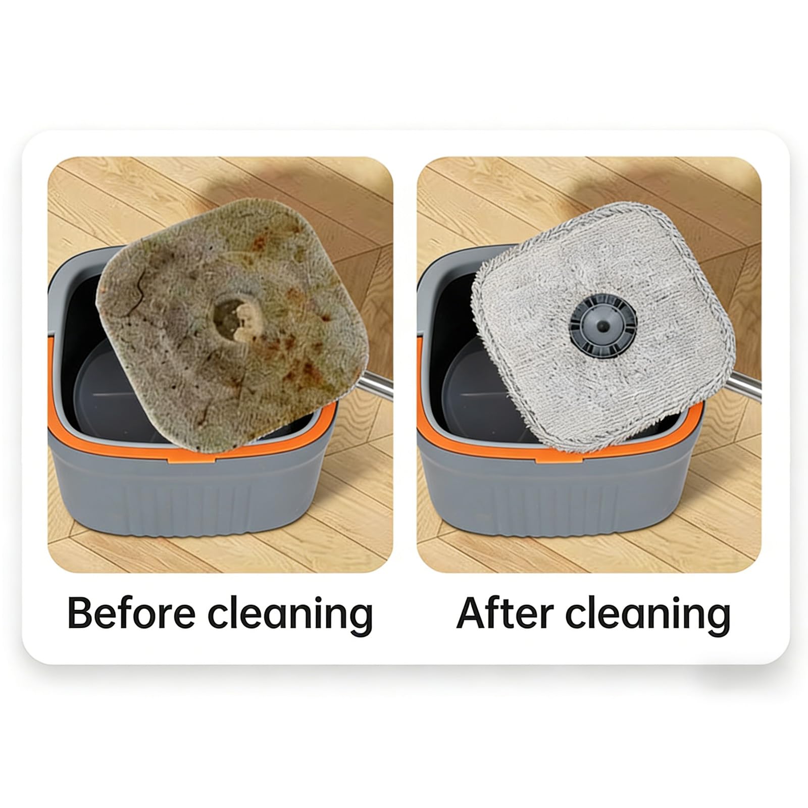 Juego de Limpieza de Pisos de Microfibra Multiusos con de Metal y 6 recambios Lavables a máquina para Uso doméstico Estructura de Cubo para fregona Antideslizante