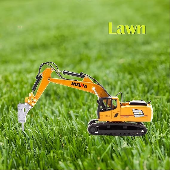 Large Drill Excavator Construction Vehicle Toys Heavy Duty Alloy Hydraulic Hammer Truck, 1:60 Scale Diecast Site Drill Digger Toy Truck for Kids 8,9,10,11,12 Year Old and up