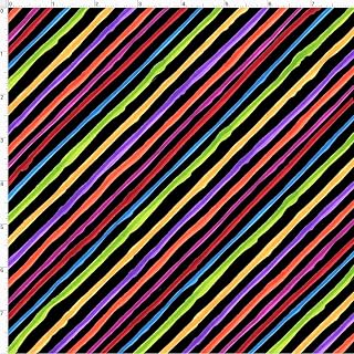 Loralie Designs Quirky Bias Stripe Black Fabric by The Yard for Quilting
