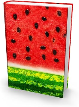 Book Sox Stretchable Book Cover Jumbo Watermelon Print. Fits Most Hardcover Textbooks up to 9 x 11. Adhesive-Free, Nylon Fabric School Book Protector. Easy to Put On. Washable & Reusable Jacket.