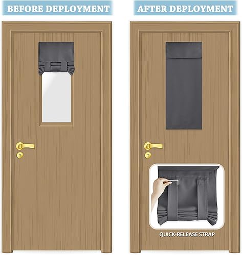 Miniatura 54 de RYB Home 2 paneles de cortinas de privacidad para puerta francesa, cortinas de oscurecimiento de habitación y cortinas con aislamiento térmico