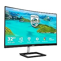 Philips Monitor Gaming 325E1C Monitor Curvo, Freesync 75 Hz, LCD da 32″, 2K Quad HD 2560 x 1440 VA, 4 ms, HDMI, Display Port, VGA, Flicker Free, Low Blue Light, Ultra Wide Color, VESA, Nero