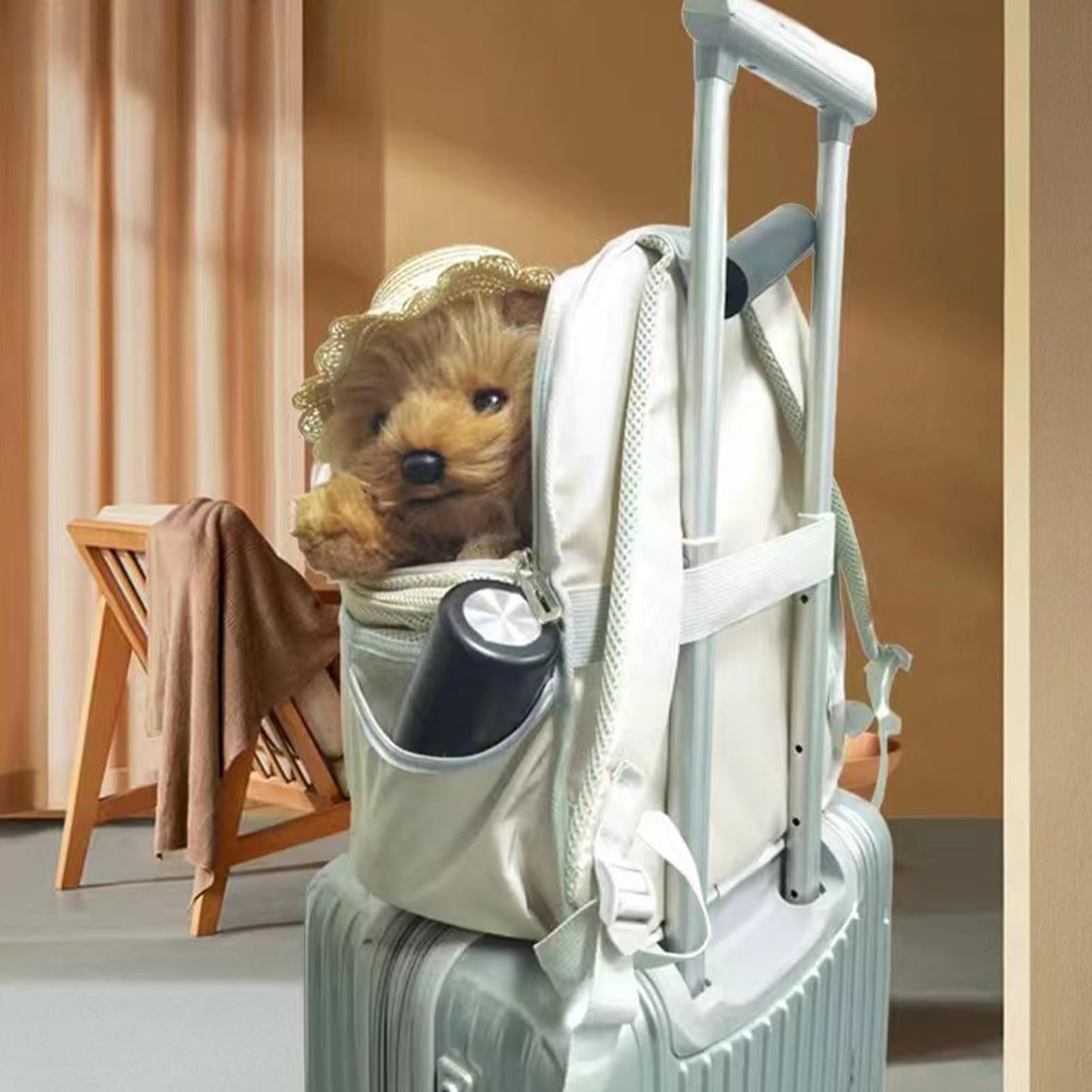 Pet Carrier Bag - Bolsa de transporte plegable ligera con ventana de malla y cojín suave | Ideal para actividades de senderismo y viajes cortos diarios con Ha