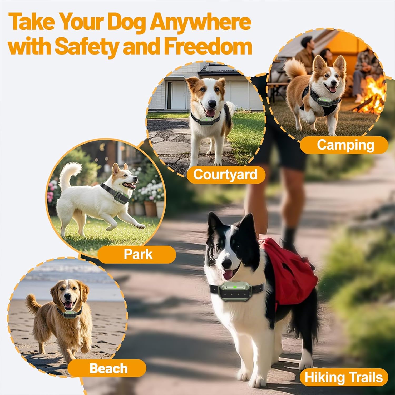 Wireless Dog Fence System, 3-in-1 Invisible Dog Fence, Electric Dog Fence Collar with Training & Forbidden Zone Modes, Radar Technology, Adjustable 10-280 FT Boundary, IPX7 Waterproof (2 Dogs)