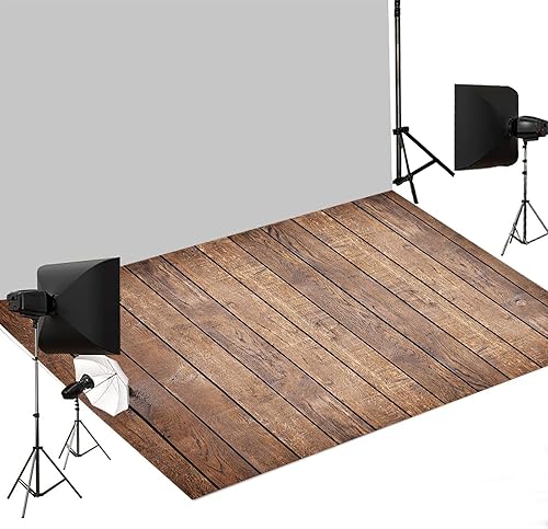 Kate Alfombrillas de suelo de madera marrón, tapete de goma para fotografía de recién nacido, 5 x 4 pies