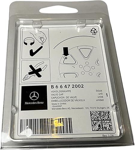 Miniatura 3 de Auténtico capuchón de Válvula para Mercedes Benz Estilo negro, B66472002 (Set de 4)