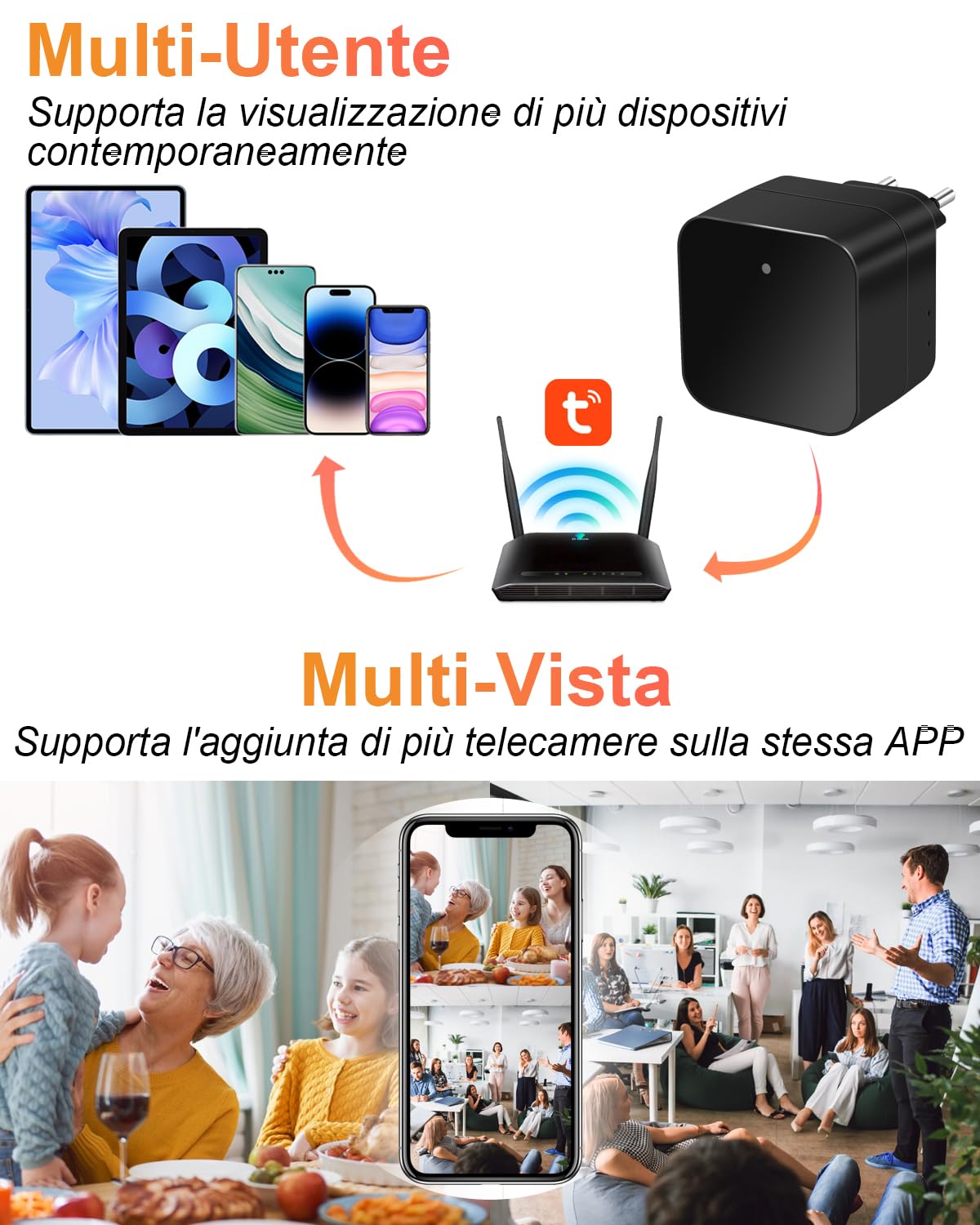 UYIKOO Telecamera Nascosta WiFi, 5G Mini Telecamera Spia Senza Fili Caricatore USB, Microcamera Spia Spy Cam 1080P HD Rilevazione del Movimento Videocamera Controllo Tuyasmart App per Casa Ufficio