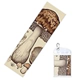 DWVTSLH Cooling Towel for Neck and Face, Vintage Mushrooms Drawing Ice Towel for Hot Weather, Soft Microfiber Chilly Towels with Waterproof Bag & Carabiner, Breathable Workout Towels 40