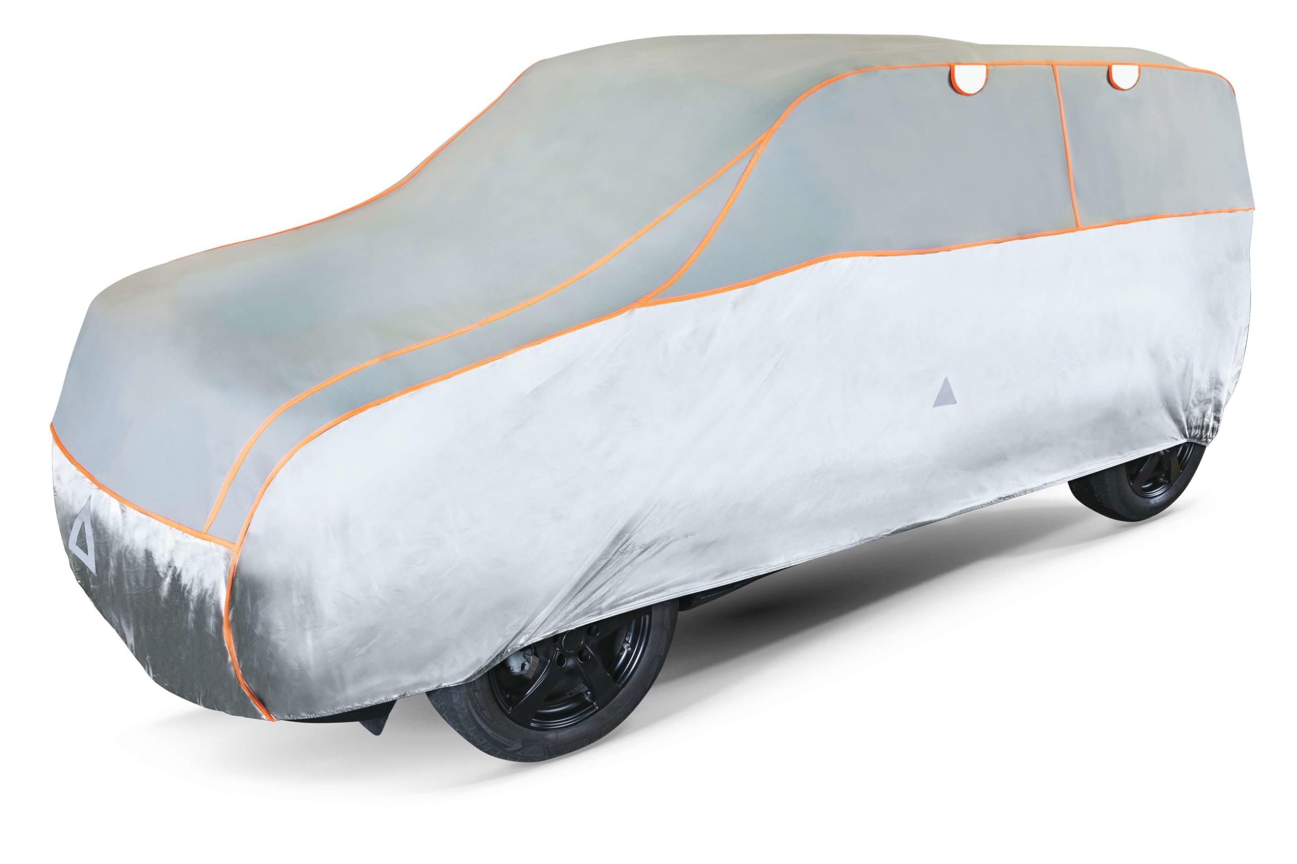 WALSER Hagelschutz Abdeckplane Auto, Autogarage Abdeckung, Abdeckplane Basic, Hagelschutzplane, Abdeckung 100% Polyester, Vollgarage, SUV XL - grau-Silber