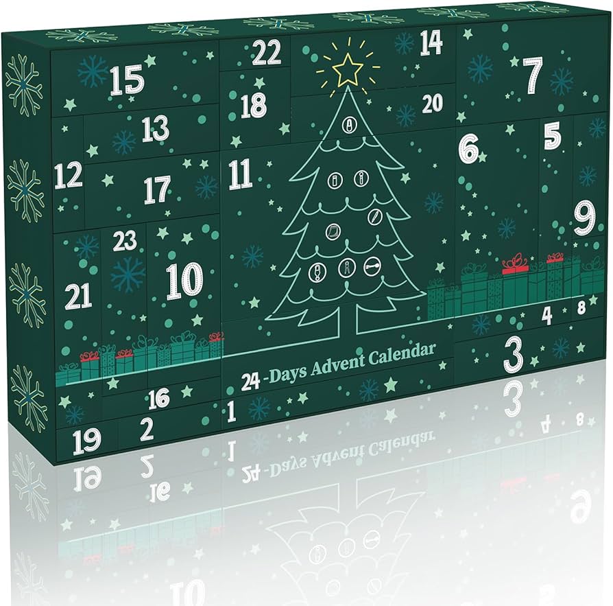 Adventskalender voor heren, 24-in-1 survivaluitrusting, nooduitrusting en campingaccessoires, cadeau voor kamperen, vissen, gadgets