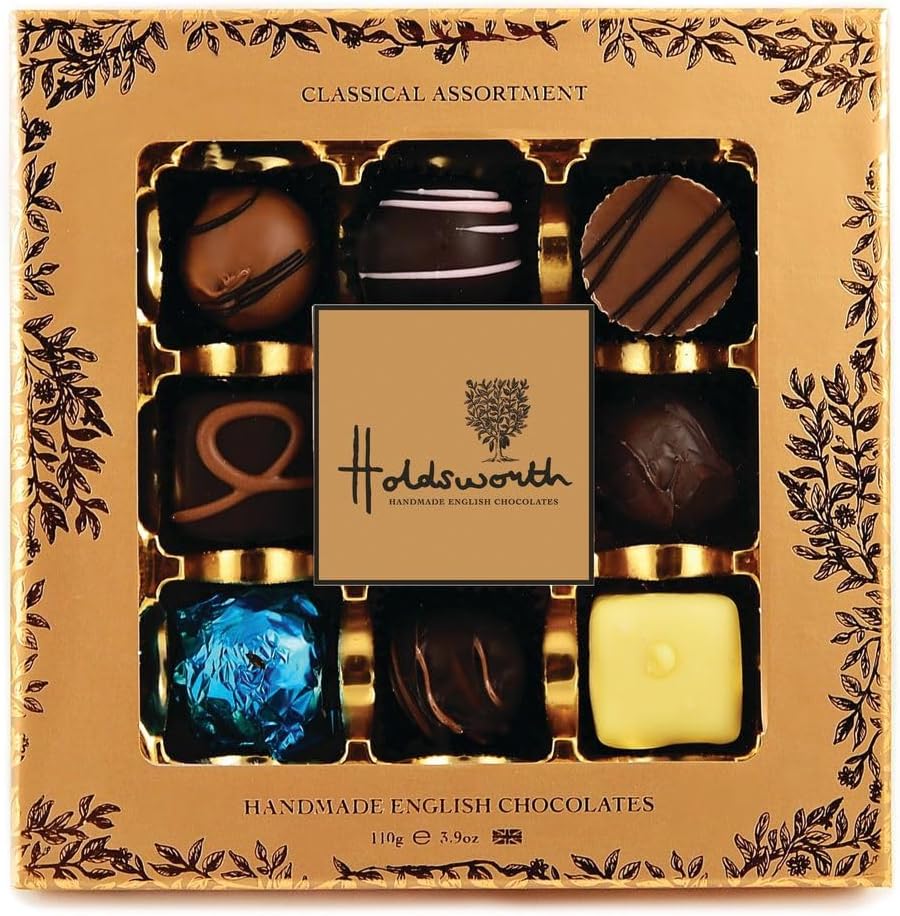 Holdsworth Chocolates Luxury Classic - Handmade Truffles Milk, Dark and White Chocolate Assortment - 110g
