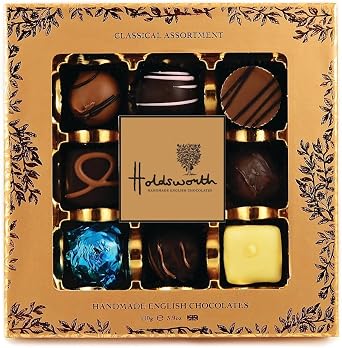 Holdsworth Chocolates Luxury Classic - Handmade Truffles Milk, Dark and White Chocolate Assortment - 110g