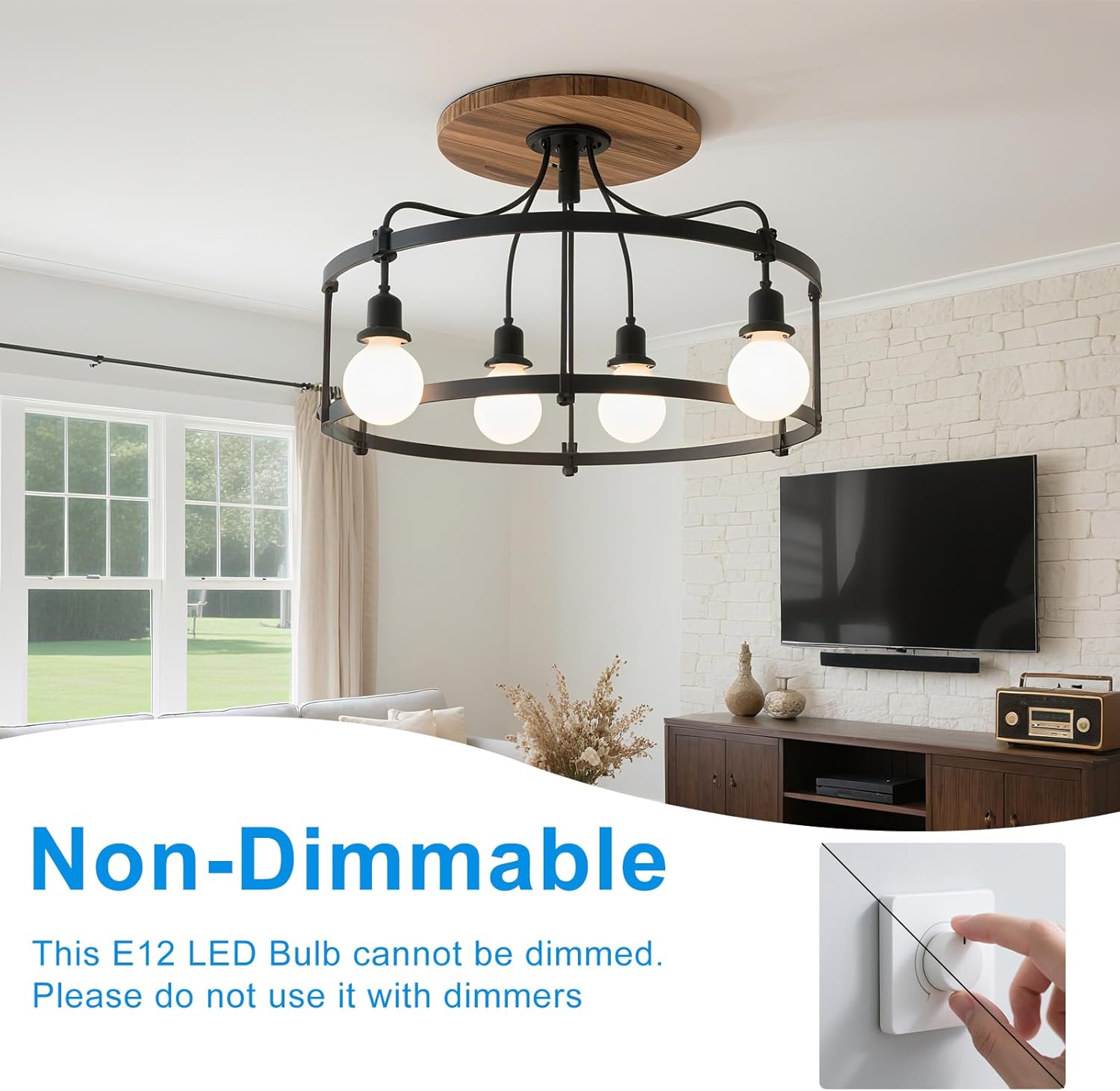 LED Light Bulb 6000K Daylight White Candelabra E12 Base Lightbulbs 110V 3W G14/G45 Small Bulbs 25W Equivalent 260LM Vanity and Ceiling Fan Chandelier Landscape Lighting 2-Pack Non-Dimmable