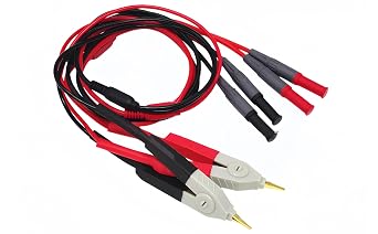 LCR Meter Test Leads Lead Terminal Kelvin Clip Wires Leads Probes,2 Test Clips for 2X 2 Wire or 4 Four Wire with 4mm connectors for DMM
