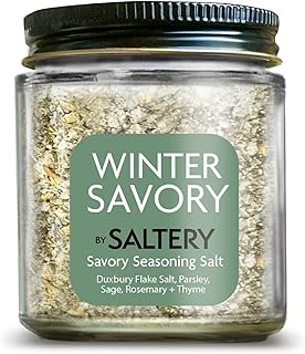SALTERY - High Quality Sea Salt Blends. Handcrafted, All-Natural + Made in USA. No Additives, Ideal for Cooking, Baking, Seasoning & More (Winter Savory)