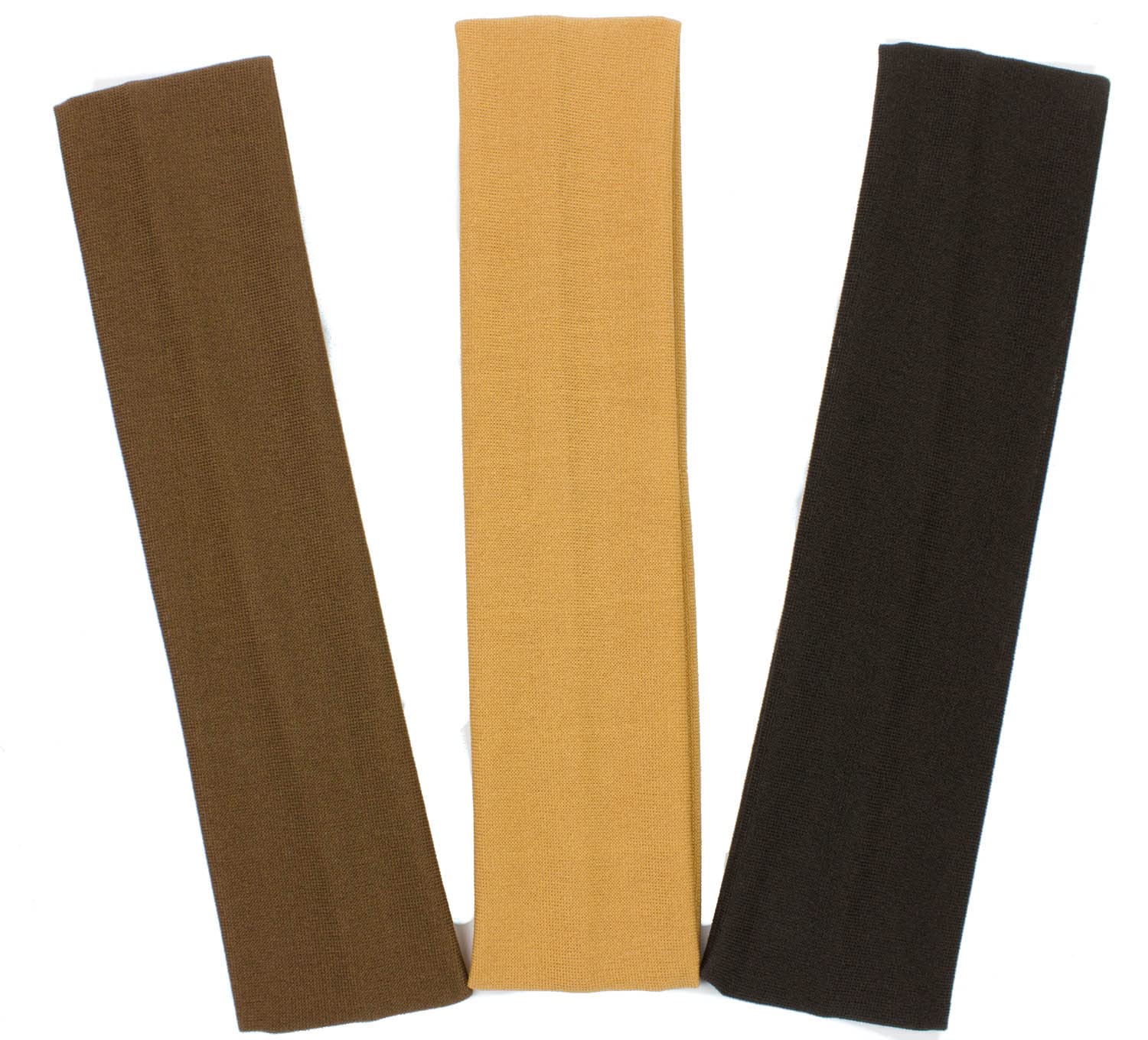 Mytoptrendz® Thin Stretchy Wide Kylie Hair Band Headband Plain Women Girls Men Unisex Soft Sports Gym Yoga Bandeaux(SET OF 3 pcs Assorted brown tone)