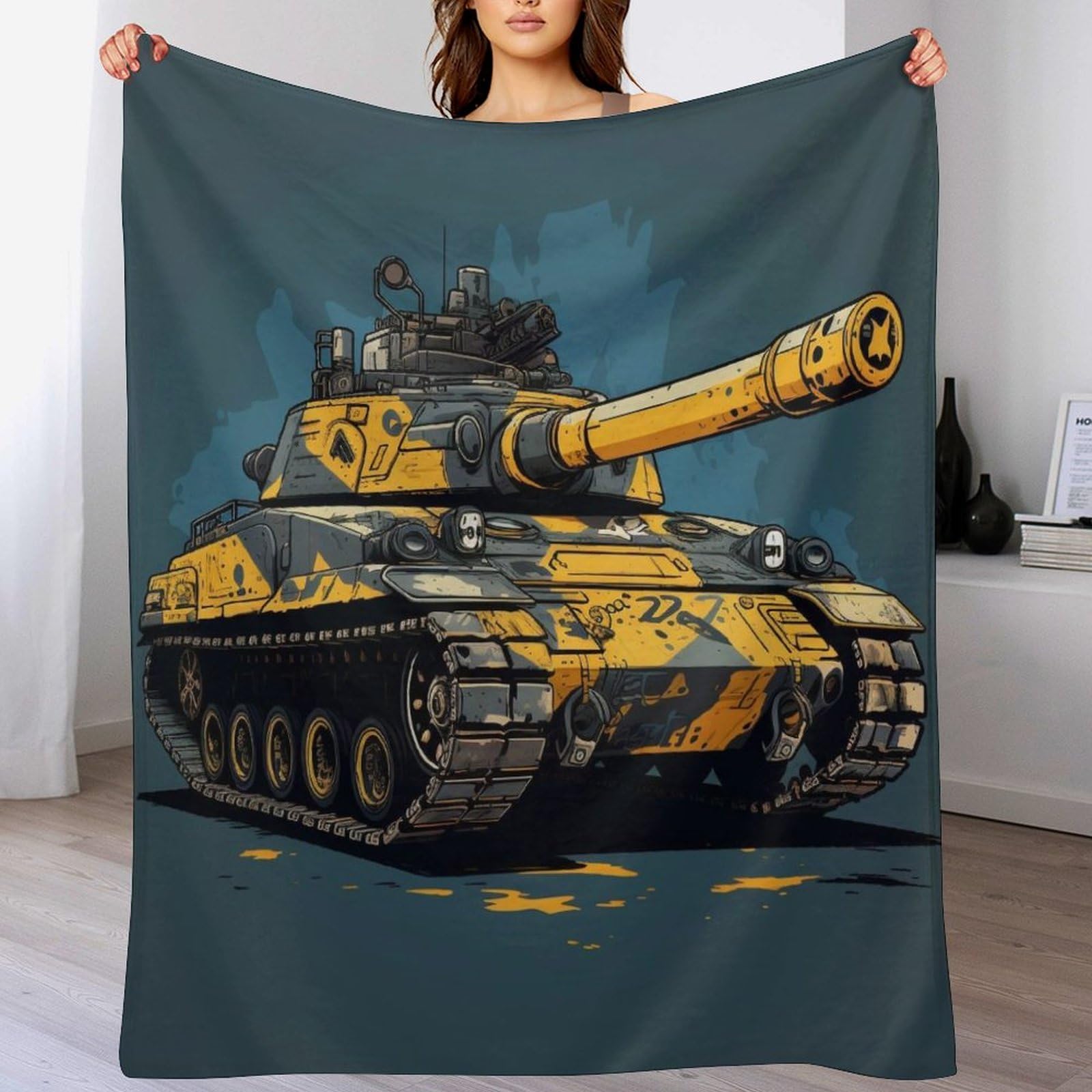 Couverture polaire char d'assaut couverture en peluche lit et canapé