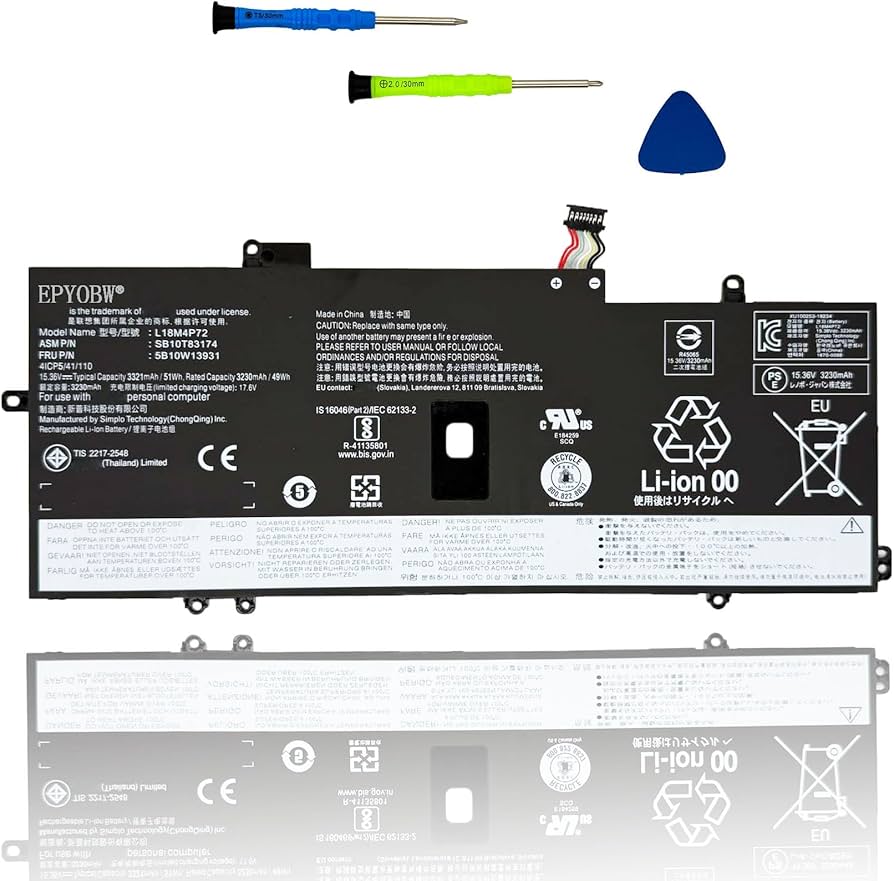 EPYOBW L18M4P72 Laptop Battery 51Wh Compatible with Lenovo