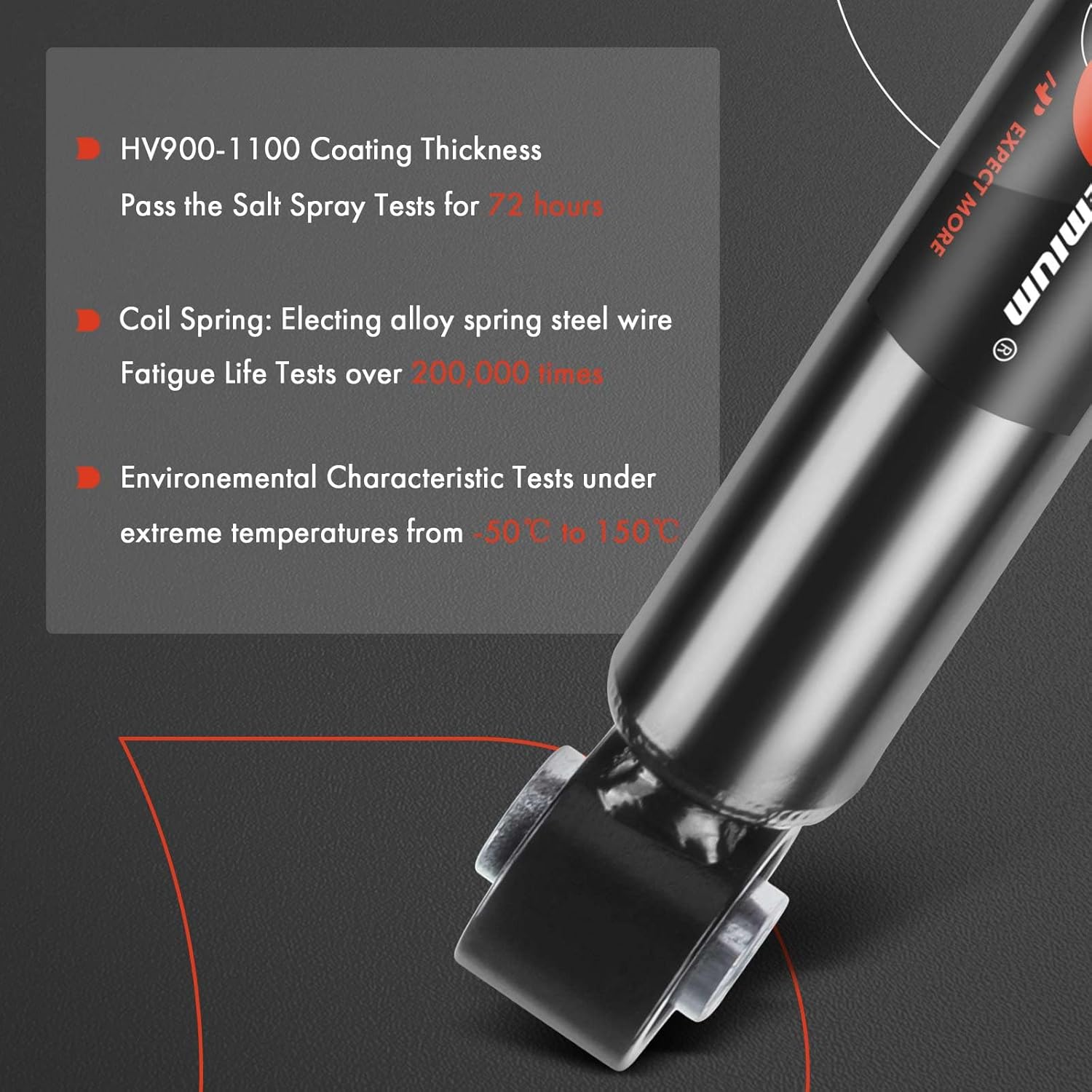 A-Premium Rear Pair (2) Shock Absorber Compatible with Toyota 4Runner 2003-2009, FJ Cruiser 2007-2009, Driver and Passenger Side