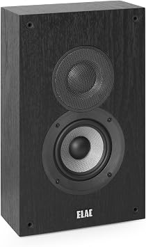 ELAC Debut 2.0 OW4.2 On-Wall Speakers, Black Pair - 1 Cloth Dome Tweeter & 4 Aramid Fiber Woofer - 2-Way Bass Reflex - Up to 35,000 Hz Response