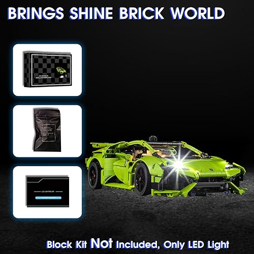 Miniatura 6 de Vaodest Juego de luces LED para Lego Lamborghini Huracán Tecnica 42161, diseño y configuración compatibles con el modelo 42161 (solo luz LED, no kit