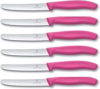 Victorinox Mástil de tomate y mesa de plástico, rosa, 6 unidades, color rosa