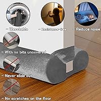 Vista 5 de Tope de puerta para puertas de 31 a 39 pulgadas, sin adhesivo, para parte inferior de la puerta, bloqueador de corrientes de aire debajo