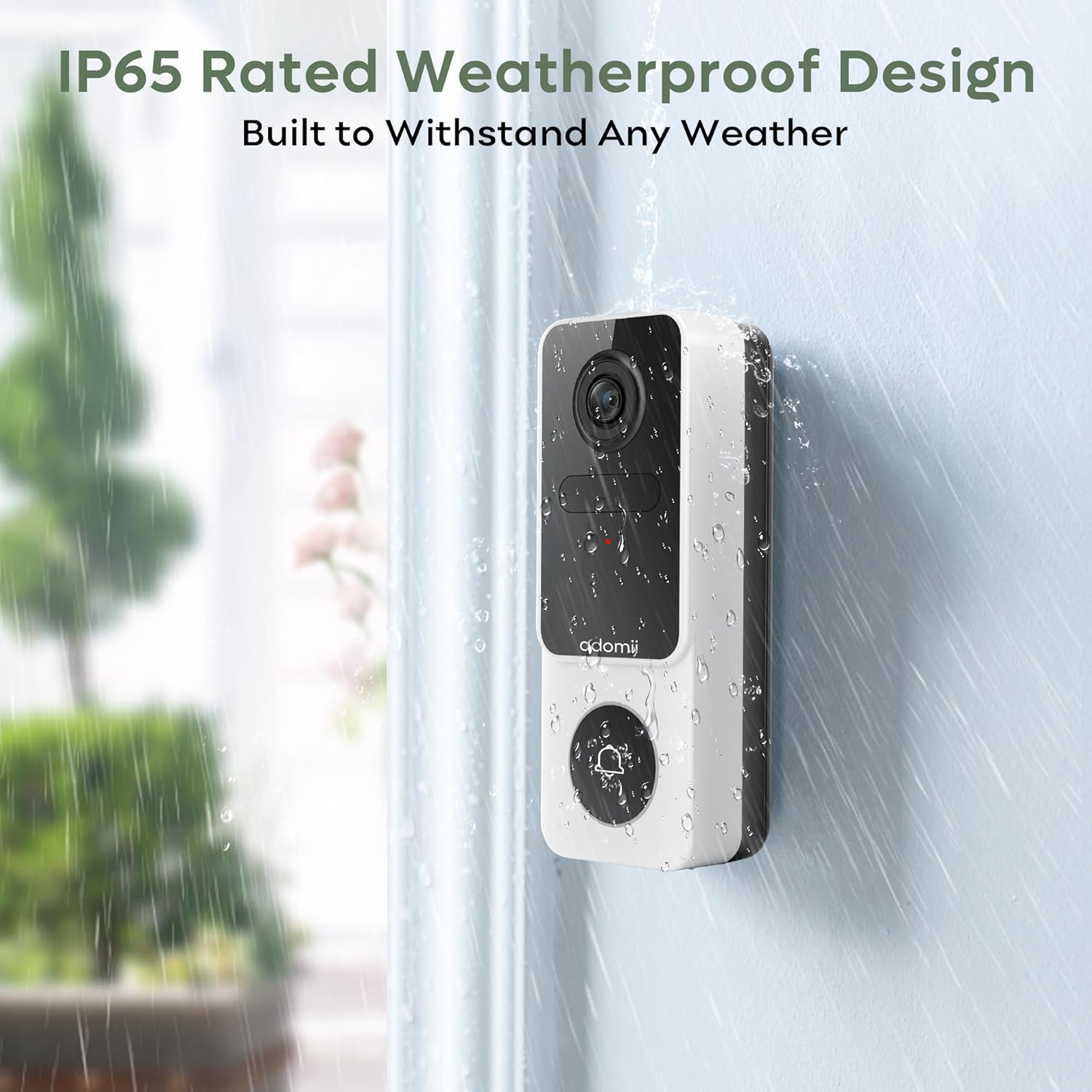 Doorbell Camera Wireless - 2K Video Camera with 2-Way Audio and Night Vision, Wireless Cameras for Home Security Support Motion Detection  Alerts, 2.4G WiFi, IP65 Weather-Proof