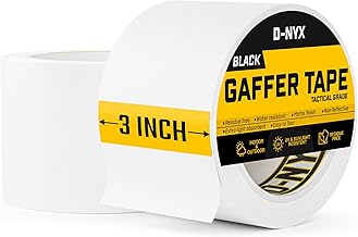 Gaffer Tape 3 Inch x 2 Pack White Gaff Tape, Heavy Duty No Residue Gaffers Tape, Matte Finish, Non-Reflective, Multipurpose Real Professional Grade White Gaffer Tape Waterproof