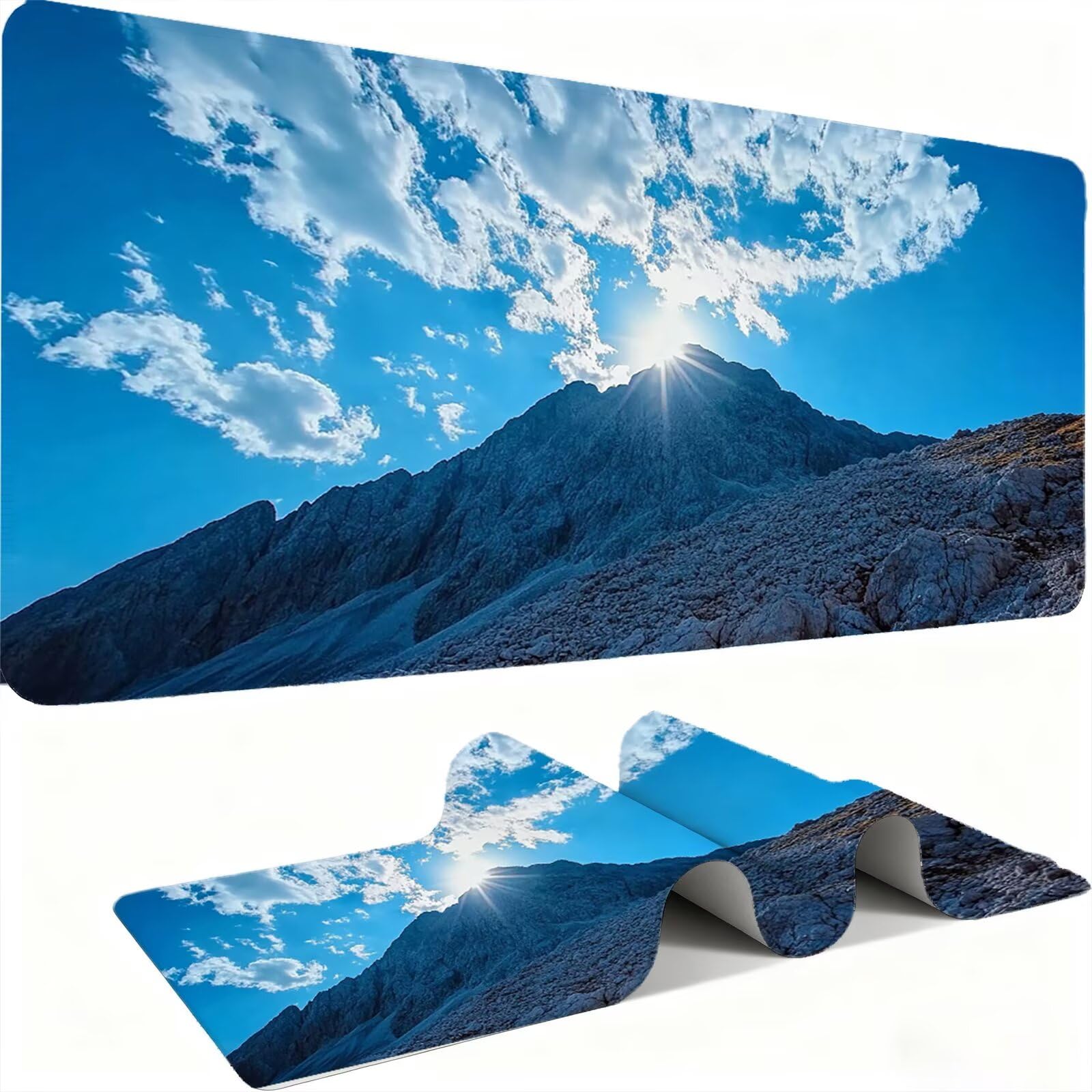 Podkładka pod mysz górską/krajobraz XXL 1200 x 600 mm duża podkładka pod mysz szyte krawędzie wodoodporna antypoślizgowa duże rozszerzone akcesoria biurowe do komputera, przenośny poprawia dokładność
