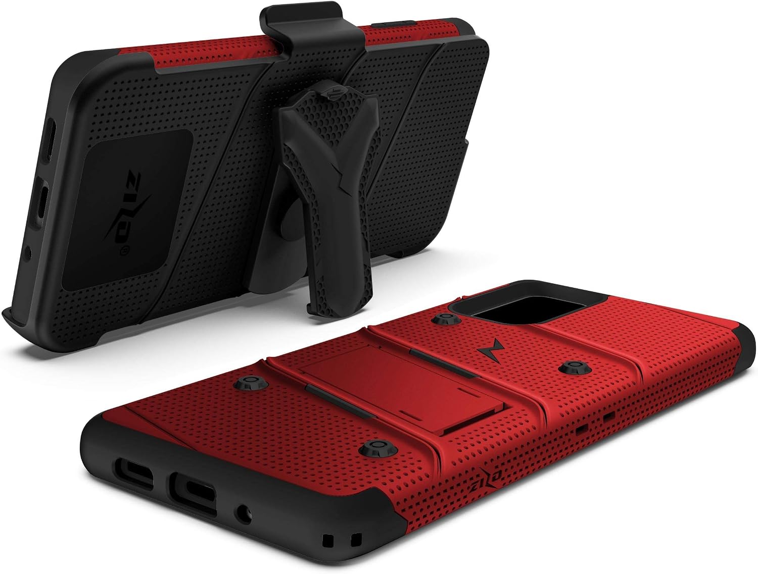 ZIZO Bolt Series for Galaxy S20 Plus Case with Kickstand Holster Lanyard - Red