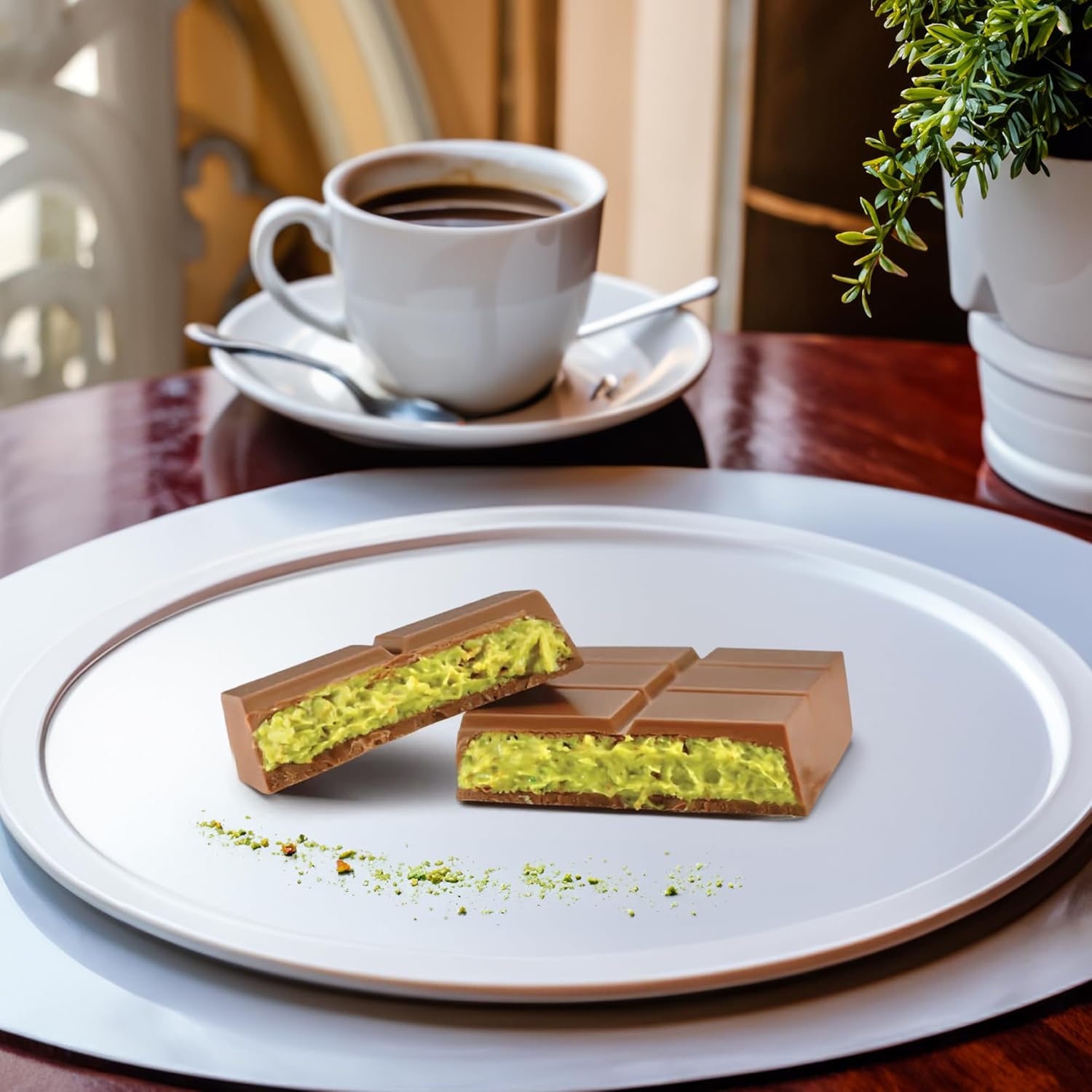 Dubai Chocolate Bar Pistachio Knafeh – Premium Milk Chocolate with Roasted Pistachios & Crispy Knafeh, Pistachio Cream Infused, 3.17 oz (3.17oz x 12pcs)