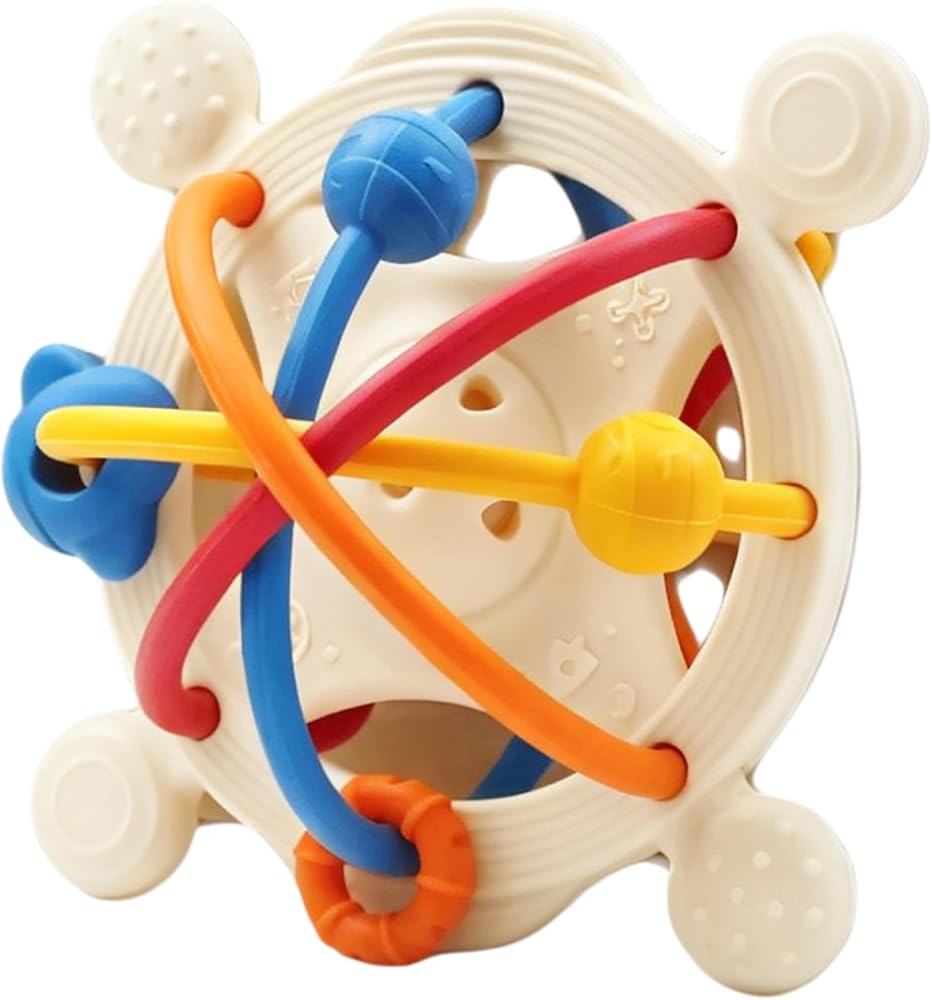 Montessori Teething Toy for Baby Sensory Development 0 Months + (Beige) — 사진 1
