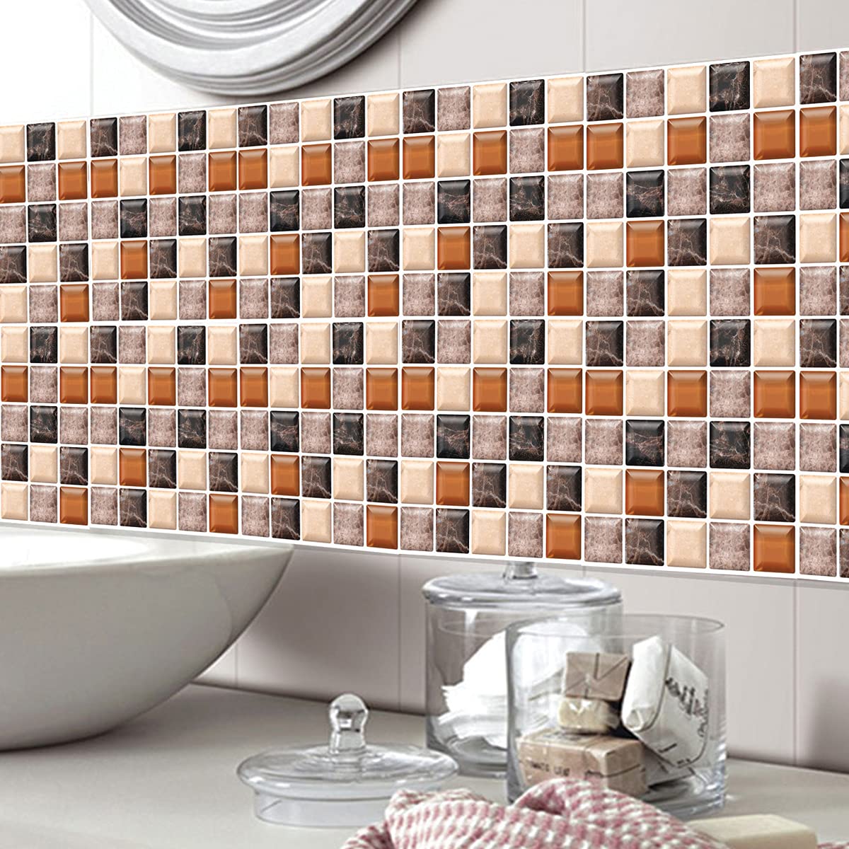 Adesivi Piastrelle Autoadesivi 36 Pz | Mosaico Rimovibile Per Cucina Bagno | Facile Applicazione - Foto 3