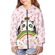 Girls Zip Up Hoodie Comfort Hooded Swearshirts Loose Fit Soft Cute Hoodies with Pockets