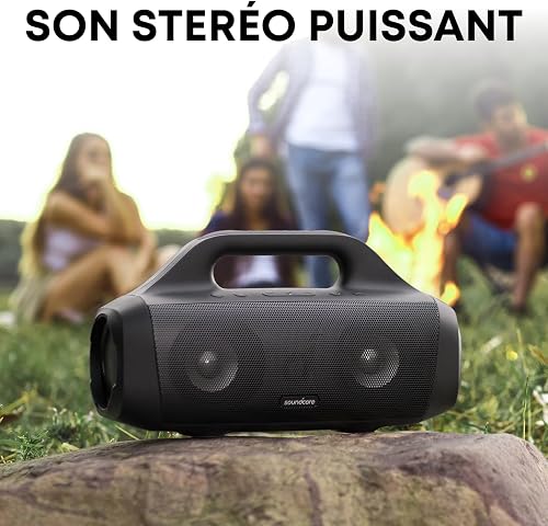 Soundcore Motion Boom Enceinte Bluetooth, Enceinte Bluetooth puissante avec Drivers Titane, IPX7, 24h, App, Poignée, Enceinte Portable pour Le Camping - 4