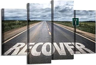 Recovery sign Canvas Wall Art Hanging Paintings Modern Artwork Abstract Picture Prints Home Decoration Gift Unique Designed Framed 4 panel