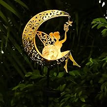 ZKLiLi Solar Lights Garden Decorations,Moon Fairy Light,Solar Crackle Glass Globe,Warm LED Light for Pathway Lawn Patio Courtyard Gifts for Mom Grandma Women