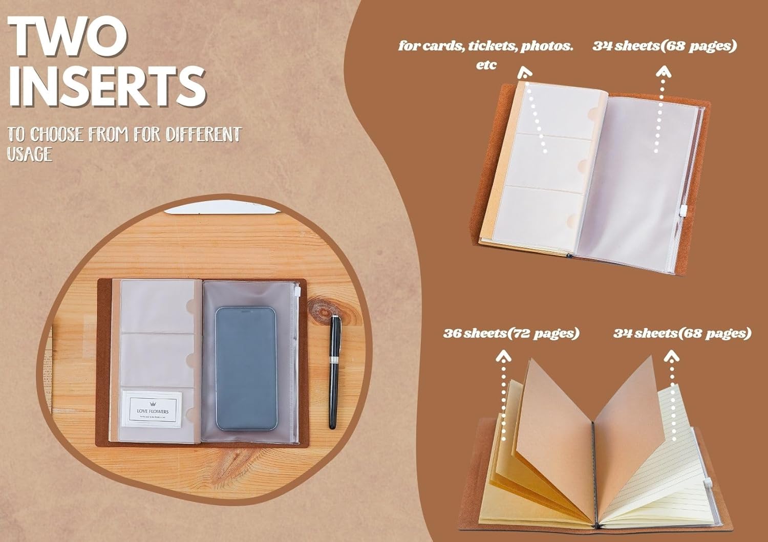 InnoBeta Journal for Women, Social Worker Gifts Thank You gifts Leather Journal Notebook with Pen and Pen clip 7.87 x 4.7 Cover, 4 x 7.5 Pages (Inches) for Social Worker Volunteer Staff Coworker Boss - Image 6