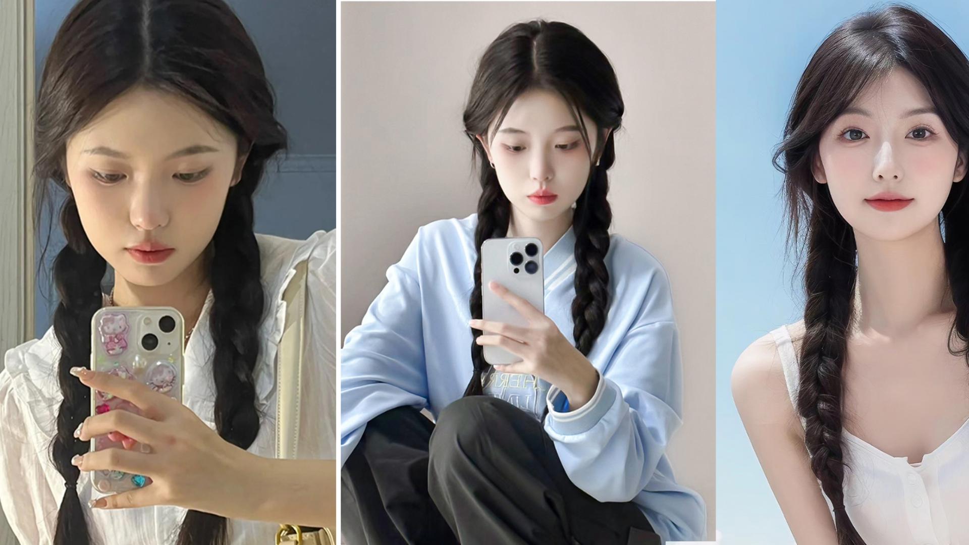 Amazon.co.jp: Natunofu ウィッグ ヘアエクステ 編み込み 三つ編み