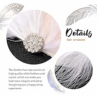 Vista 6 de Pinza para el pelo de plumas blancas de los años 20, accesorios para el cabello, tocado para mujer
