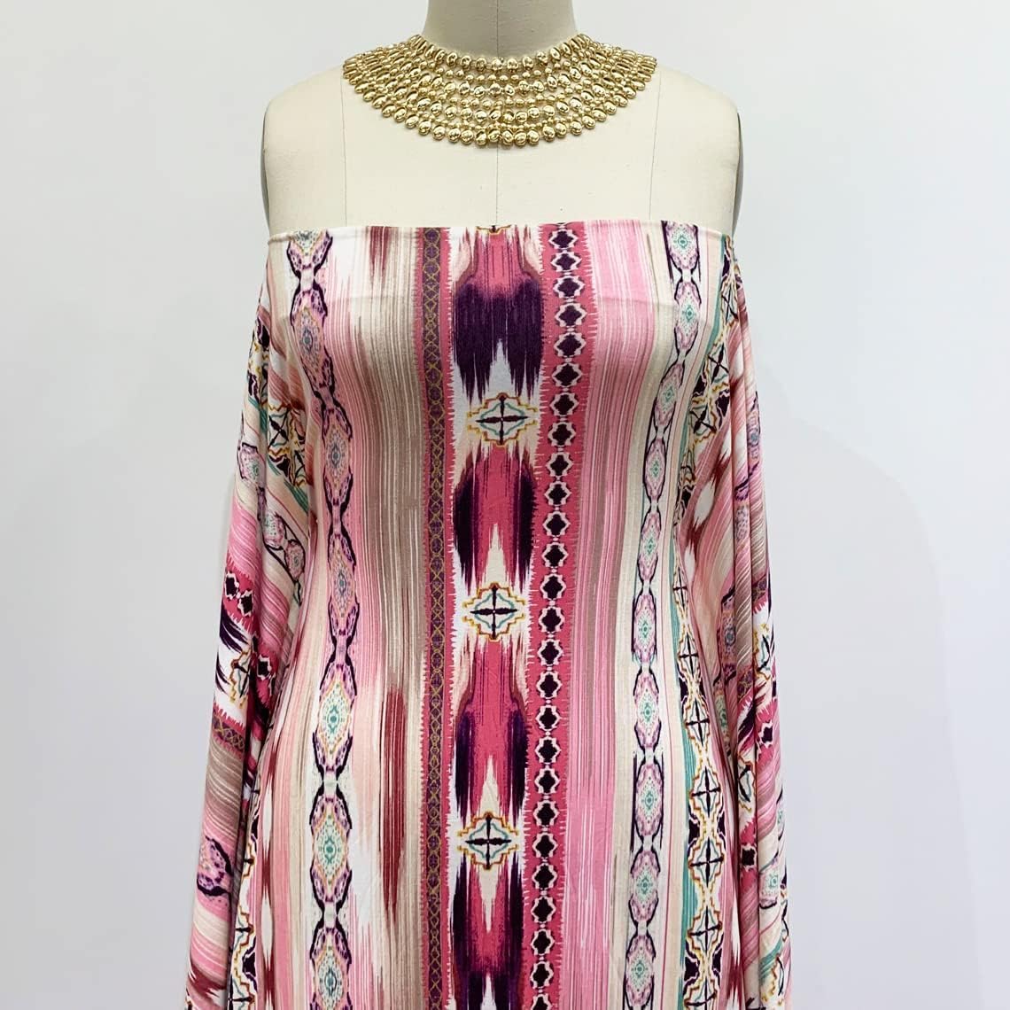 Stylish FABRIC 4-Way Stretch Print Rayon Jersey Knit Fabric Aztec Tribal Navajo Pattern, Maternity, Apparel DIY Projects, Grape Rose Pink 1 Yard
