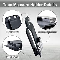 Vista 5 de TapeCatcher, Soporte de Cinta Métrica para Cinturón, Clip de Cinturón de Cinta Métrica de Perfil Bajo, Se Adapta a Cinturón de Herramientas de hasta